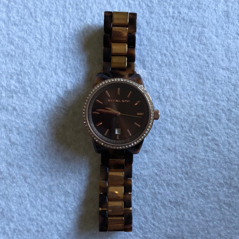 Michael Kors Tortoise & Rose gold watch